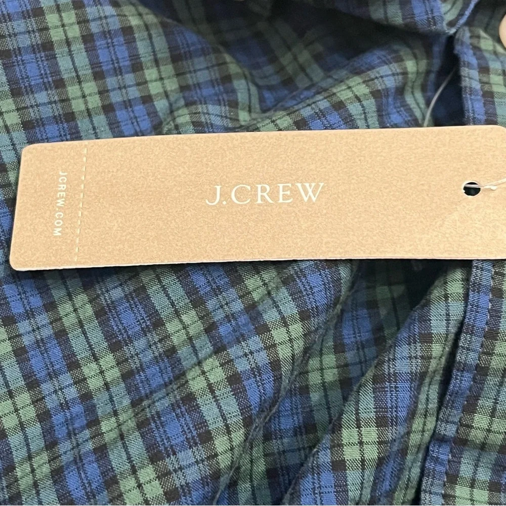 J. Crew Oxford Shirt Organic Cotton Plaid Check‎ Button Up NWT Stretch Men’s XS